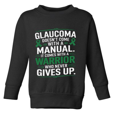 Glaucoma DoesnT Come With A Manual It Comes With A Warrior Toddler Sweatshirt
