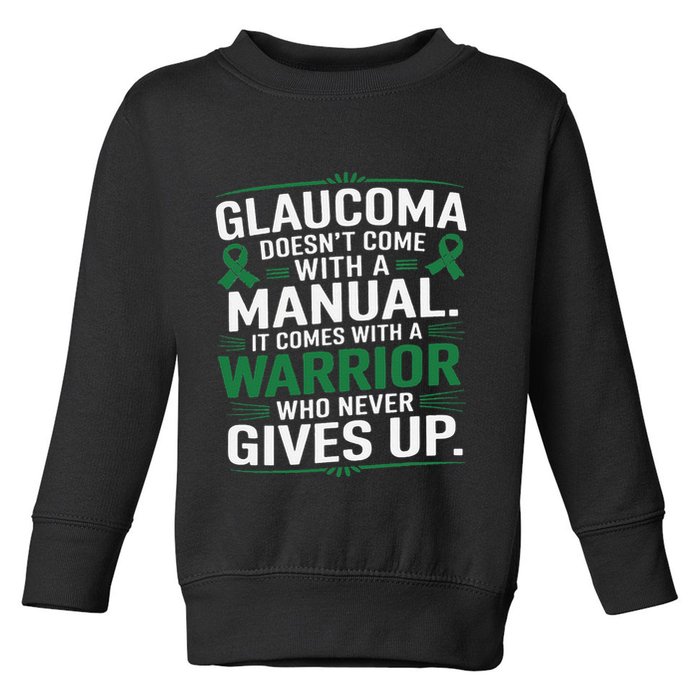 Glaucoma DoesnT Come With A Manual It Comes With A Warrior Toddler Sweatshirt