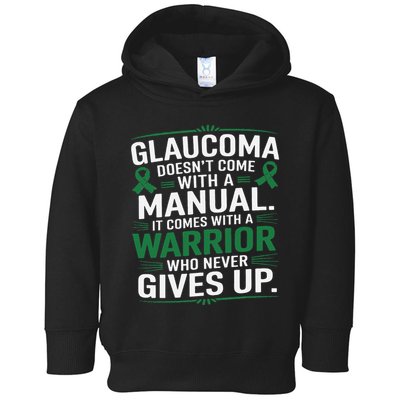 Glaucoma DoesnT Come With A Manual It Comes With A Warrior Toddler Hoodie
