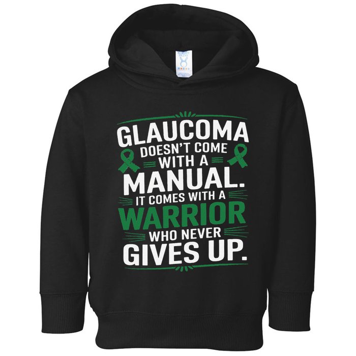 Glaucoma DoesnT Come With A Manual It Comes With A Warrior Toddler Hoodie