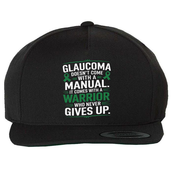 Glaucoma DoesnT Come With A Manual It Comes With A Warrior Wool Snapback Cap