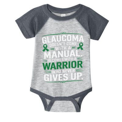 Glaucoma DoesnT Come With A Manual It Comes With A Warrior Infant Baby Jersey Bodysuit