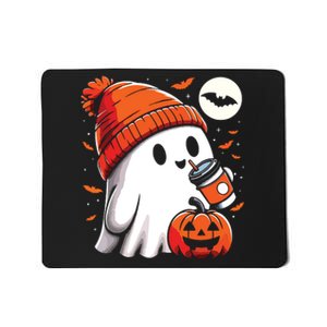 Ghost Drinking Coffee Halloween Mousepad