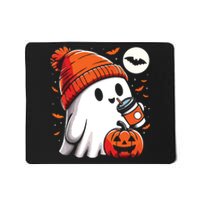 Ghost Drinking Coffee Halloween Mousepad