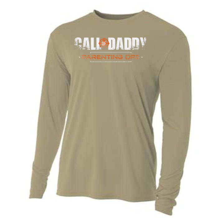 Gamer Dad Call Of Daddy Parenting Ops Funny Fathers Day Cooling Performance Long Sleeve Crew