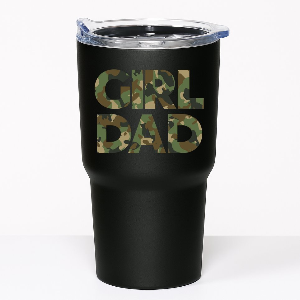 Girl Dad Camo For Men Dad Of Girl Outnumbered Girl Dad Tumbler