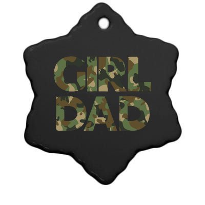 Girl Dad Camo For Men Dad Of Girl Outnumbered Girl Dad Ceramic Star Ornament