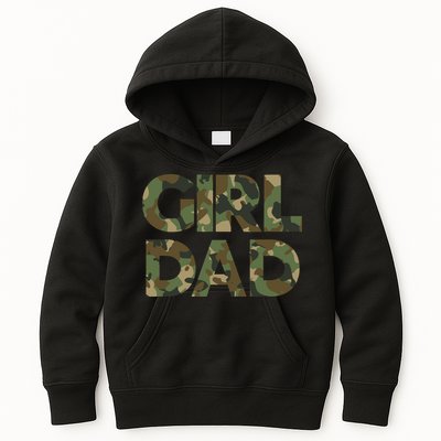 Girl Dad Camo For Men Dad Of Girl Outnumbered Girl Dad Kids Hoodie