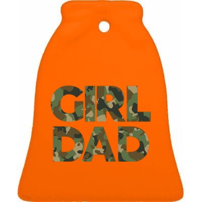 Girl Dad Camo For Men Dad Of Girl Outnumbered Girl Dad Ceramic Bell Ornament