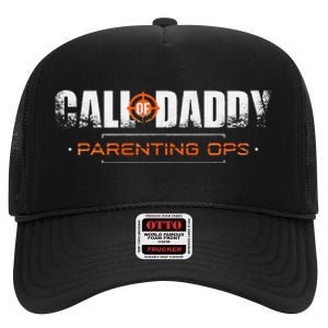 Gamer Dad Call Of Daddy Parenting Ops Funny FatherS Day High Crown Mesh Back Trucker Hat