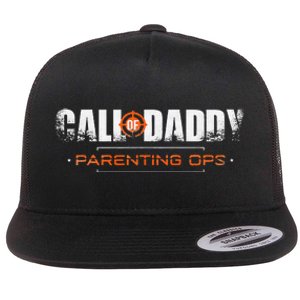 Gamer Dad Call Of Daddy Parenting Ops Funny FatherS Day Flat Bill Trucker Hat