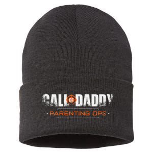 Gamer Dad Call Of Daddy Parenting Ops Funny FatherS Day Sustainable Knit Beanie