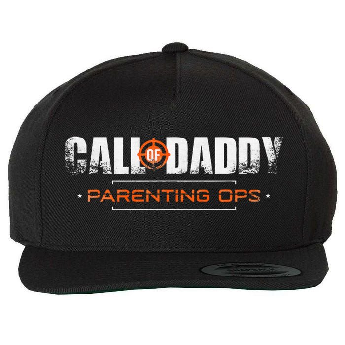 Gamer Dad Call Of Daddy Parenting Ops Funny FatherS Day Wool Snapback Cap