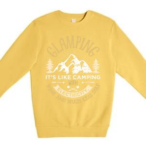 Glamping Definition Cute Gift Glamper Wine Funny Camping Premium Crewneck Sweatshirt