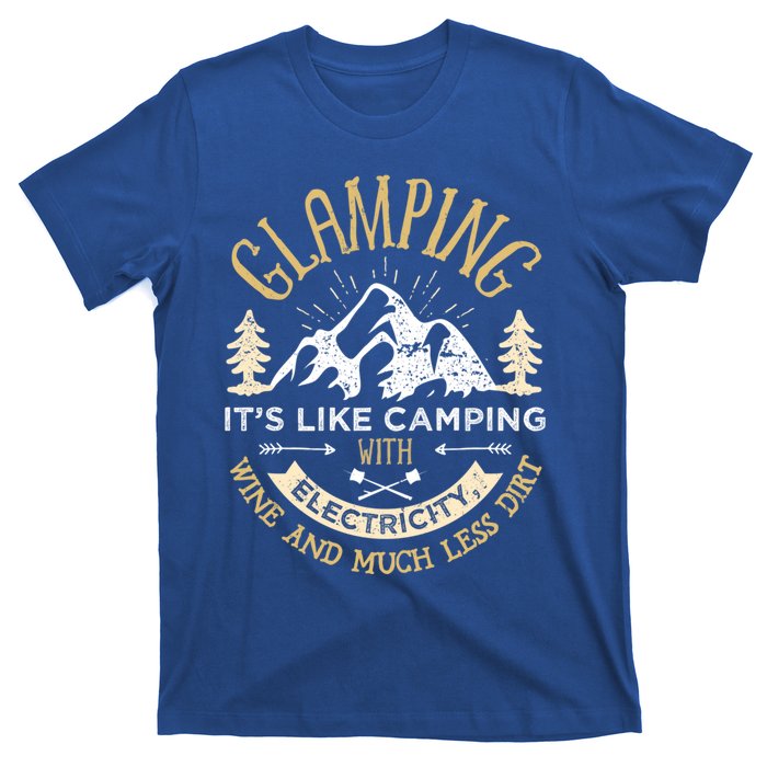 Glamping Definition Cute Gift Glamper Wine Funny Camping T-Shirt