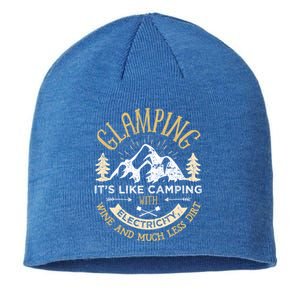 Glamping Definition Cute Gift Glamper Wine Funny Camping Sustainable Beanie