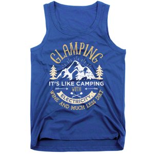 Glamping Definition Cute Gift Glamper Wine Funny Camping Tank Top