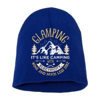 Glamping Definition Cute Gift Glamper Wine Funny Camping Short Acrylic Beanie