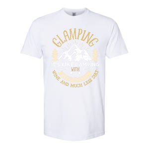 Glamping Definition Cute Gift Glamper Wine Funny Camping Softstyle CVC T-Shirt