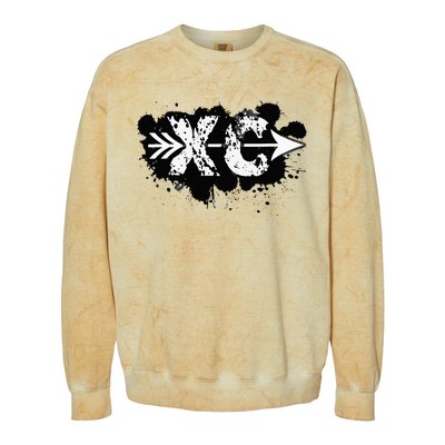 Grunge Dirty Cross Country Running Colorblast Crewneck Sweatshirt