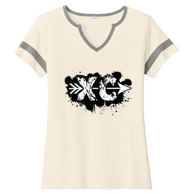 Grunge Dirty Cross Country Running Ladies Halftime Notch Neck Tee