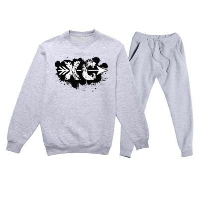 Grunge Dirty Cross Country Running Premium Crewneck Sweatsuit Set