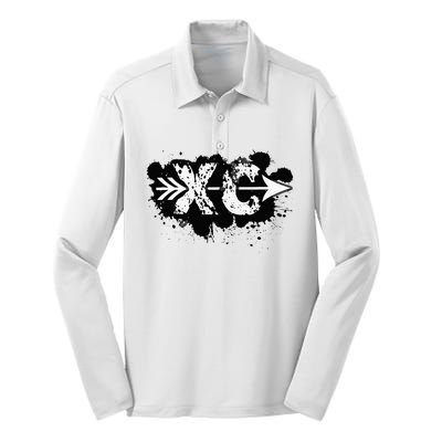 Grunge Dirty Cross Country Running Silk Touch Performance Long Sleeve Polo