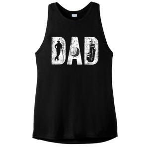 Golfing Dad Classic Bold Font FatherS Day Golf Daddy Ladies PosiCharge Tri-Blend Wicking Tank