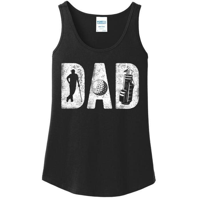 Golfing Dad Classic Bold Font FatherS Day Golf Daddy Ladies Essential Tank