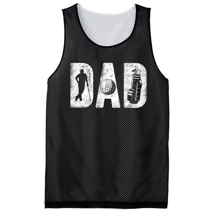 Golfing Dad Classic Bold Font FatherS Day Golf Daddy Mesh Reversible Basketball Jersey Tank