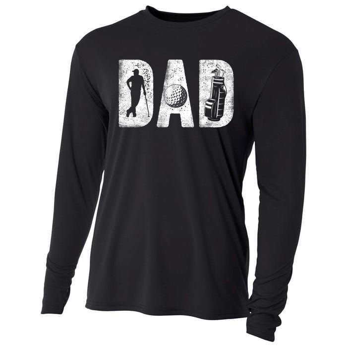 Golfing Dad Classic Bold Font FatherS Day Golf Daddy Cooling Performance Long Sleeve Crew