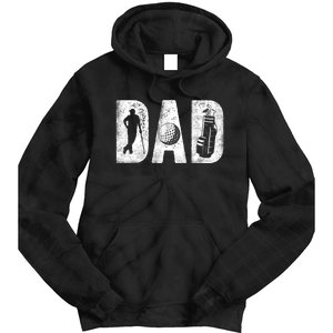 Golfing Dad Classic Bold Font FatherS Day Golf Daddy Tie Dye Hoodie