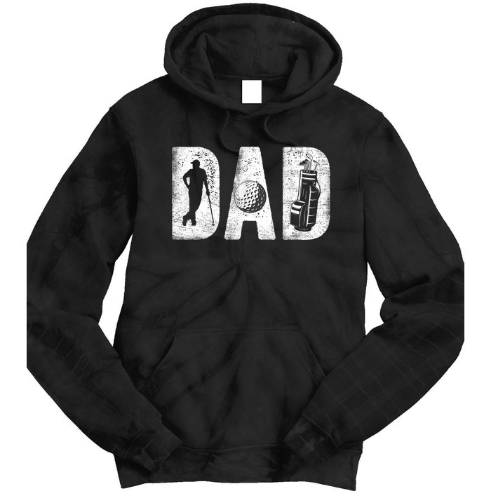 Golfing Dad Classic Bold Font FatherS Day Golf Daddy Tie Dye Hoodie