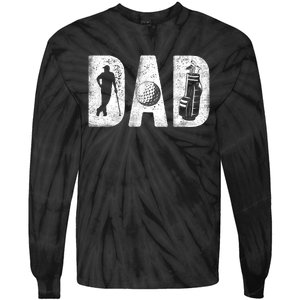 Golfing Dad Classic Bold Font FatherS Day Golf Daddy Tie-Dye Long Sleeve Shirt