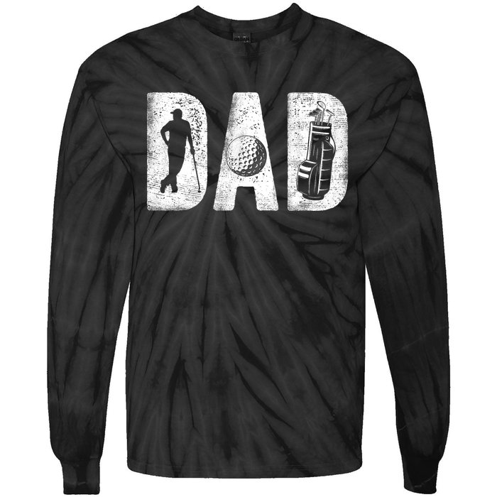 Golfing Dad Classic Bold Font FatherS Day Golf Daddy Tie-Dye Long Sleeve Shirt