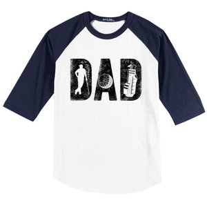 Golfing Dad Classic Bold Font FatherS Day Golf Daddy Baseball Sleeve Shirt