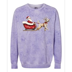 Golden Doodle Christmas Santa Dog Sweater Colorblast Crewneck Sweatshirt