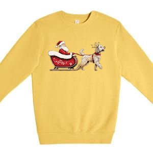 Golden Doodle Christmas Santa Dog Sweater Premium Crewneck Sweatshirt