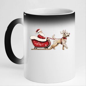 Golden Doodle Christmas Santa Dog Sweater 11oz Black Color Changing Mug