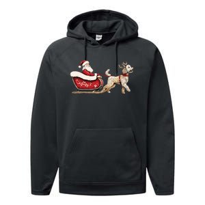 Golden Doodle Christmas Santa Dog Sweater Performance Fleece Hoodie