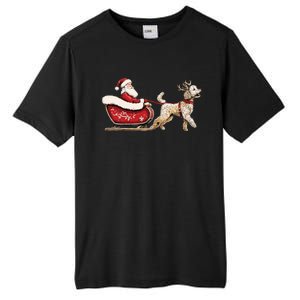 Golden Doodle Christmas Santa Dog Sweater Tall Fusion ChromaSoft Performance T-Shirt