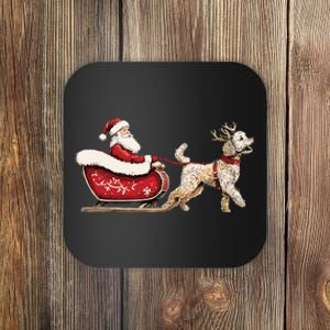 Golden Doodle Christmas Santa Dog Sweater Coaster