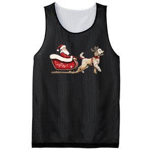 Golden Doodle Christmas Santa Dog Sweater Mesh Reversible Basketball Jersey Tank