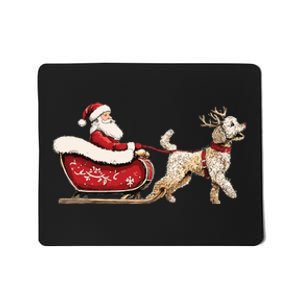 Golden Doodle Christmas Santa Dog Sweater Mousepad