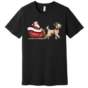 Golden Doodle Christmas Santa Dog Sweater Premium T-Shirt