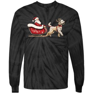 Golden Doodle Christmas Santa Dog Sweater Tie-Dye Long Sleeve Shirt