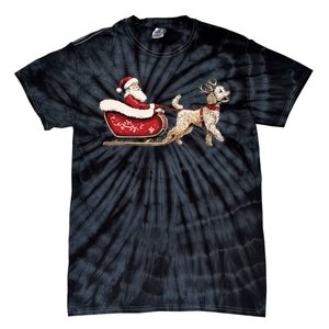 Golden Doodle Christmas Santa Dog Sweater Tie-Dye T-Shirt