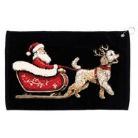 Golden Doodle Christmas Santa Dog Sweater Grommeted Golf Towel