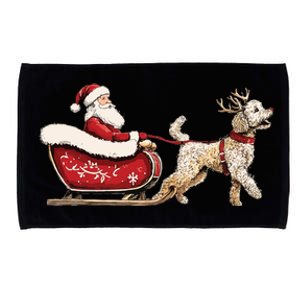 Golden Doodle Christmas Santa Dog Sweater Microfiber Hand Towel