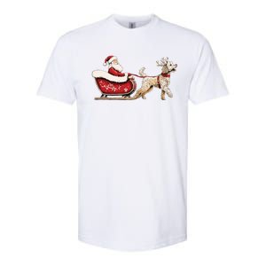 Golden Doodle Christmas Santa Dog Sweater Softstyle CVC T-Shirt